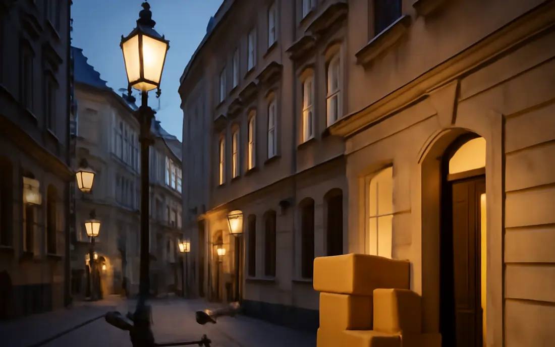 Umzugswagen vor einem Haus in Österreich
