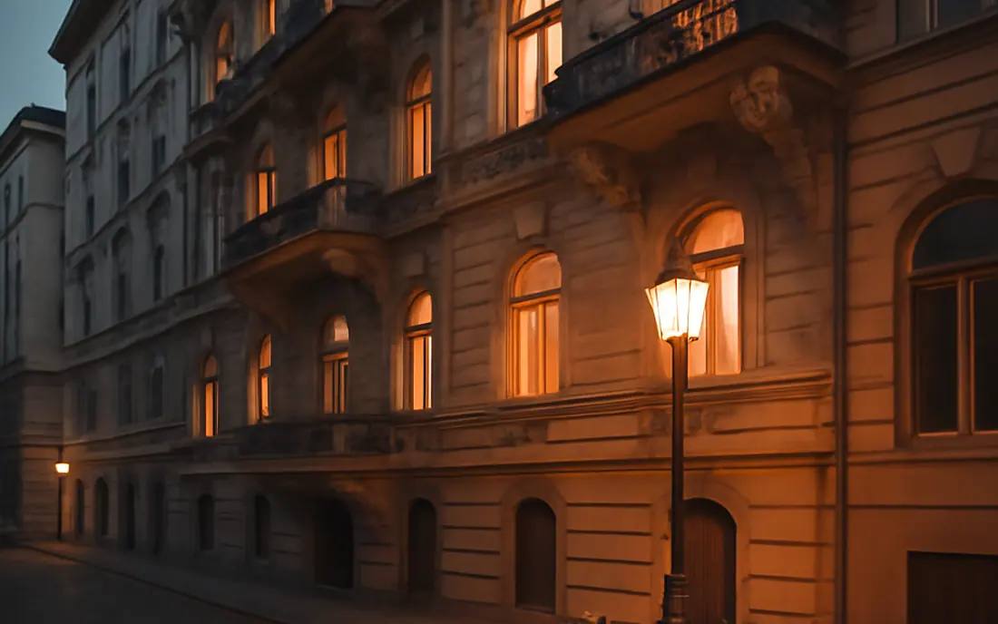 Leerer Altbauraum mit Kartons am Fenster